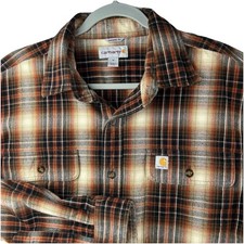 Carhartt Hubbard Flannel Shirt Men  s M Long Sleeve Button Up Shadow Plaid Work
