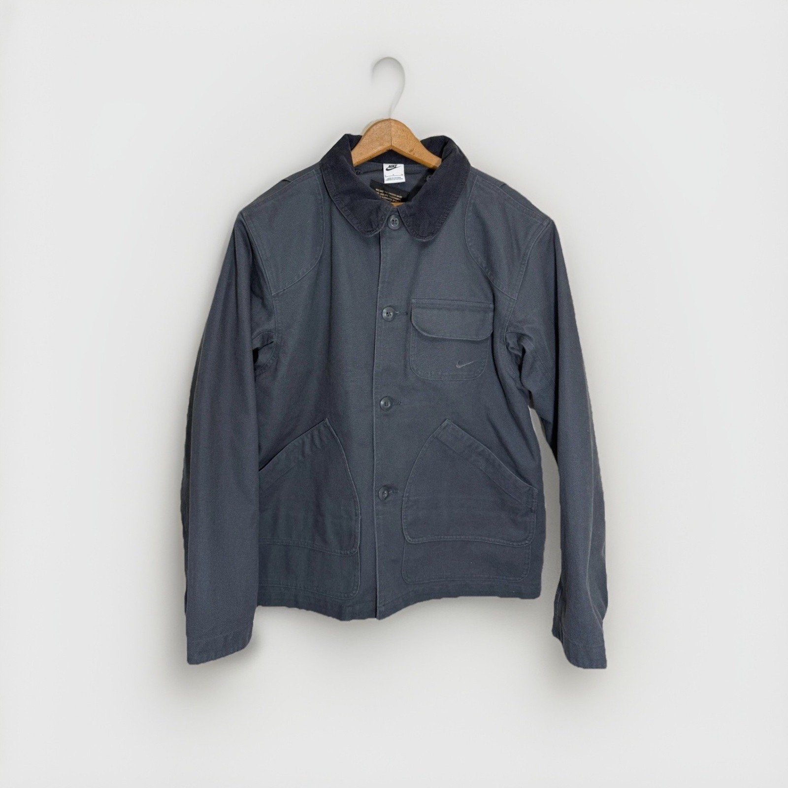 Nike Life Flannel Lined Barn Coat Anthracite Gray FZ0132-060 Men’s S NWT