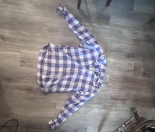 VTG - Patagonia 2000s Logo Blue Plaid 100 Cotton Shirt Mens M Made in Portugal