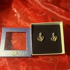 Gold Heart Gold Heart Stud Earrings Clear Crystal Heart Butterfly Back Gift Box — photo 2