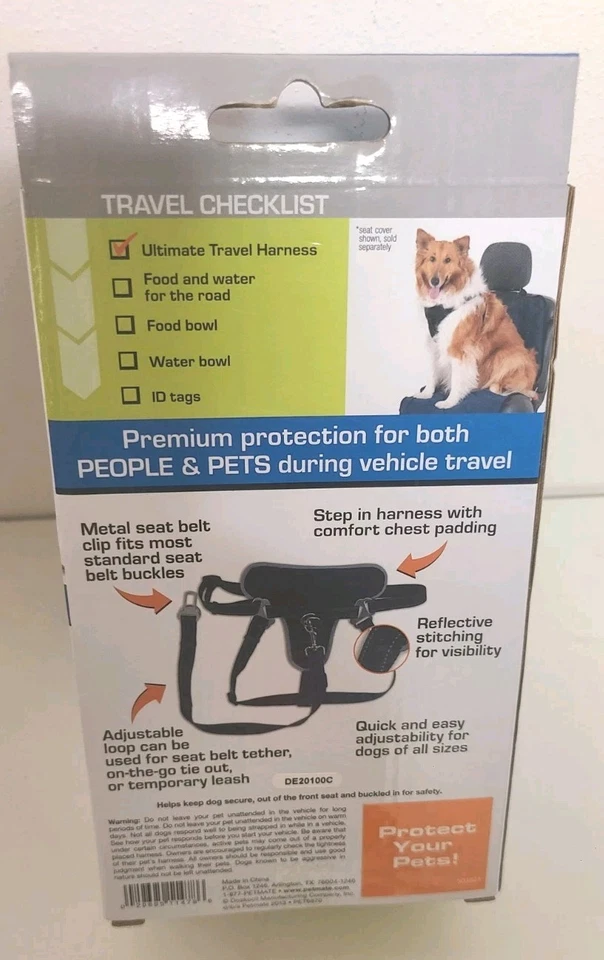 Correa de arnés de viaje ajustable Petmate Ultimate, perro, L hasta 70 libras negra 4786 Foto 2 de 3