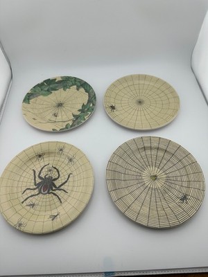 John Derian for Target Spider Web Appetizer Plates 4-Piece Melamine Set VG