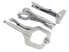 Welding Clamps Set 3pc C-Clamp Mole Vice Grip Locking Pliers Sheet Metal Welders