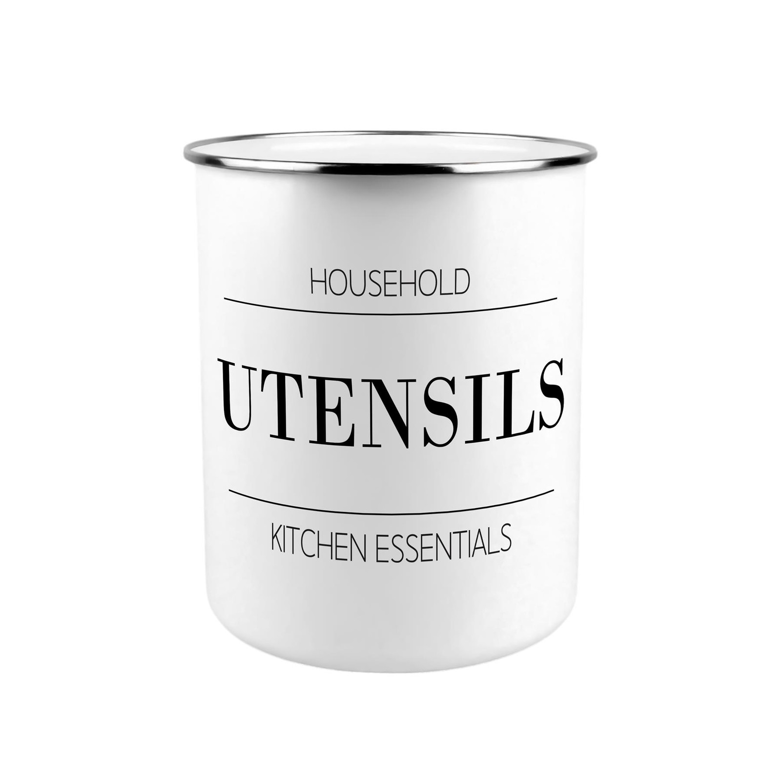 Minimalist Essentials Metal Utensil Holder - XL Kitchen Utensil Pot