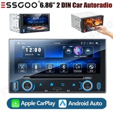 6.86" Car Stereo Radio Double 2 Din CD DVD Player Apple CarPlay USB Bluetooth FM