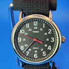 Vintage 2008 Timex Indiglo 38mm Men's Quartz Watch Black Dial With Nato Strap