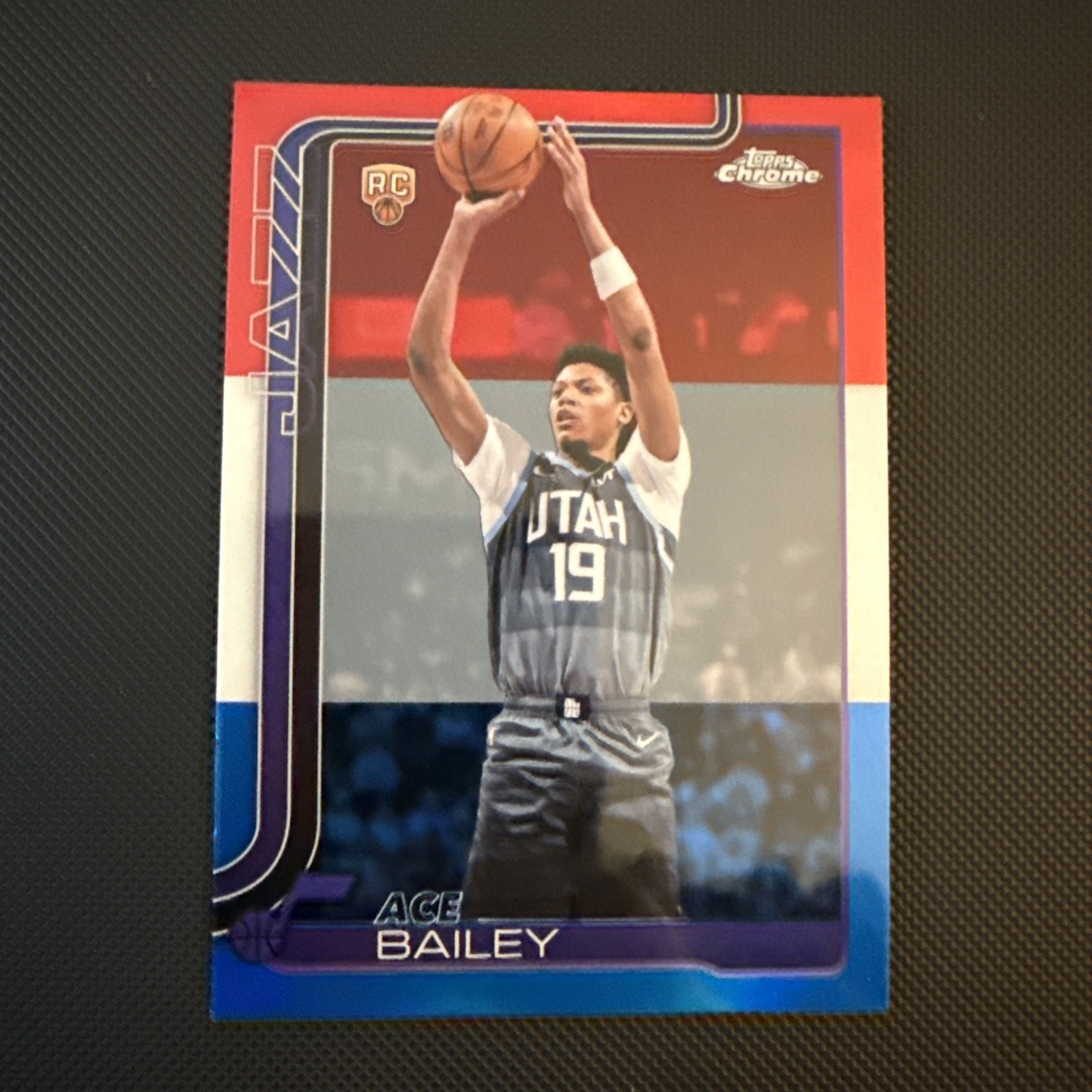 2025-26 Topps Chrome Updated Ace Bailey RC Red White & Blue #255