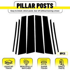 8x Pillar Post Window Door Trim Glossy Black For 2013 14 15-2018 Toyota Rav4 Exd 8x Pillar Post Window Door Trim Glossy Black For 2013 14 15-2018 Toyota Rav4 Exd