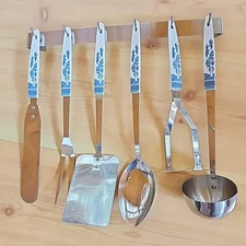 Vintage MCM 7 Piece Stainless Steel Kitchen Utility Set Made In Japan Unbranded