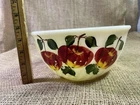 Vintage Fire King/Anchor Hocking 7”Swirl Milk Glass mixing bowl w/ Apples-USA