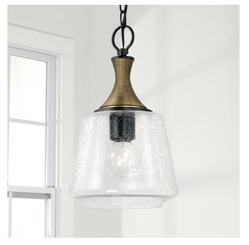 Capital Lighting Amara 9" Wide Mini Pendant 100-Watt 1-Light Matte Black 345611K - Picture 3 of 6