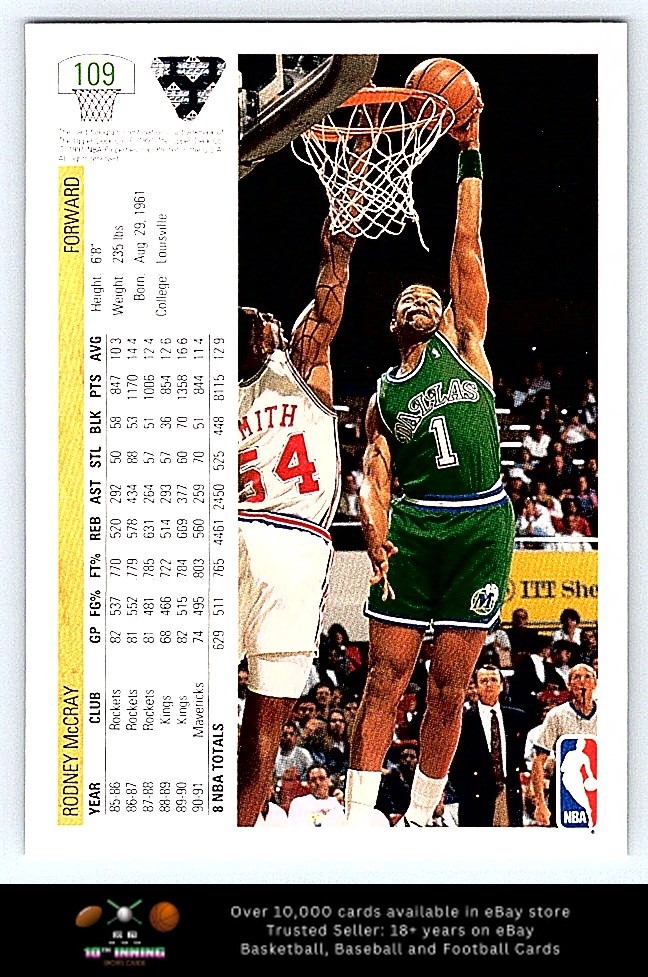 1991-92 Upper Deck BASKETBALL #109 Rodney McCray | eBay