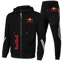 Tuta Uomo RedBull Sportiva 2 Pezzi Autunnale Felpa Con Cappuccio Tuta Da...