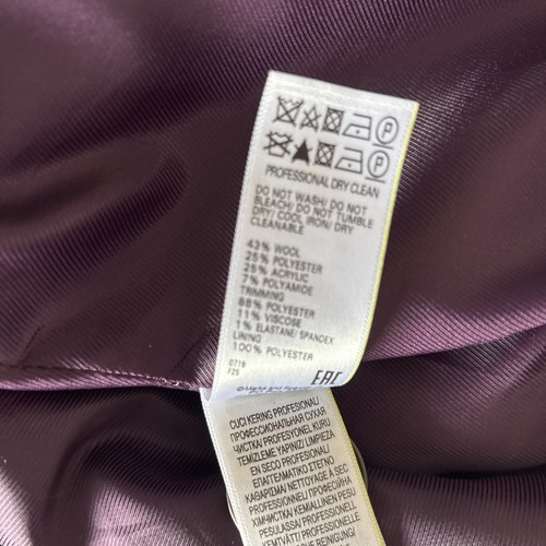 Per Una Purple Wool Mix Long Coat Size XL - Picture 10 of 11
