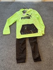 Puma Hoodie Jogger Set Youth Small Fizzy Apple 2 Piece Tracksuit PFA22V92-04667