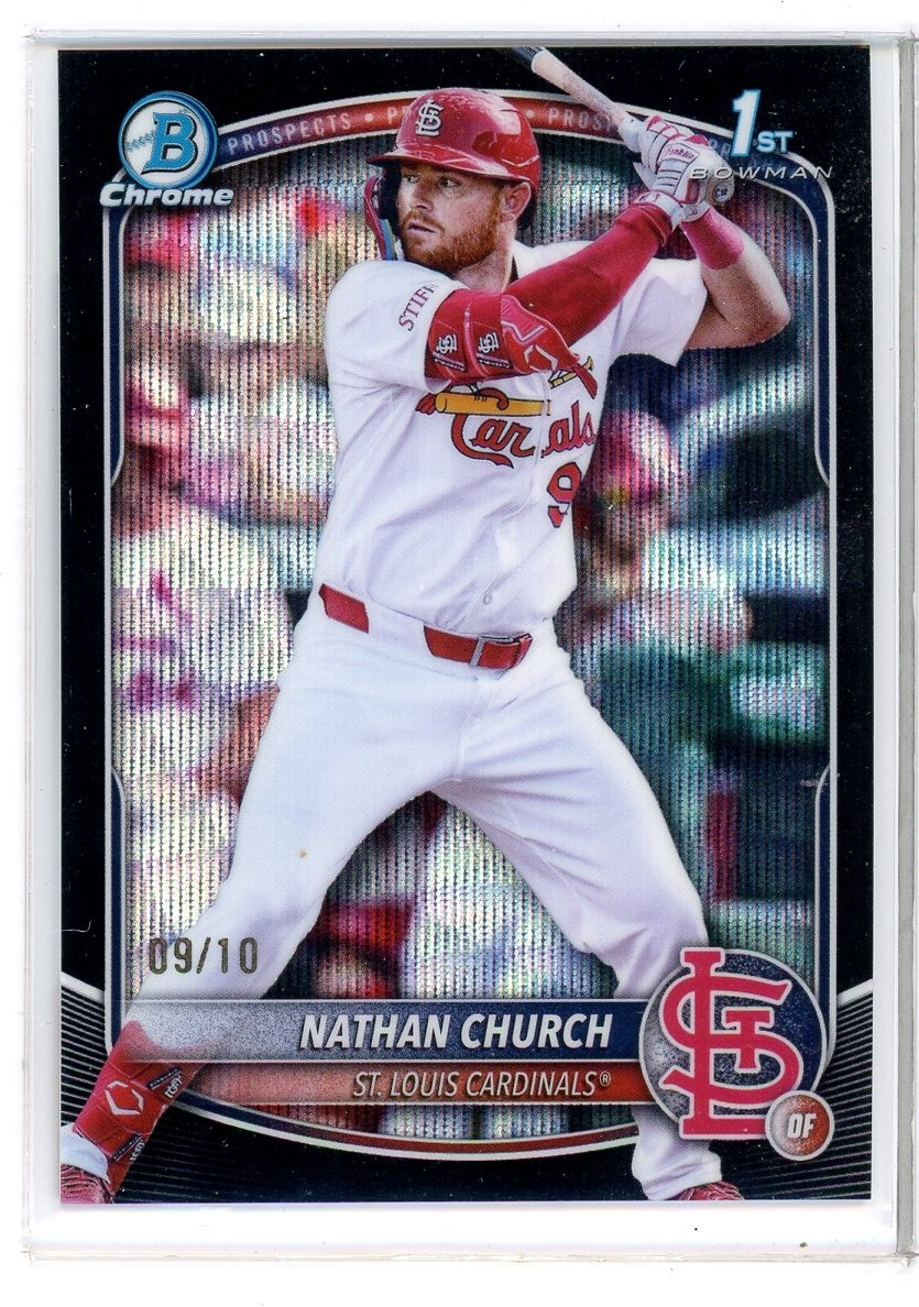 2025 Bowman Chrome Nathan Church 1st Black Wave Refractor #9/10 (SS)