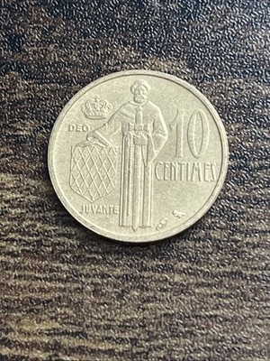 1962 Monaco 10 Ten Centimes Beautiful Actual Coin TC461*