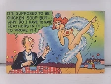 1940s Vintage Pin-up Postcard Tichnor 845 It's Supposed To Be Chicken Unposted