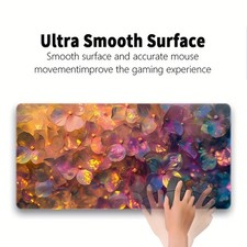 40 90cm Large Vibrant Abstract Floral Mouse Pad with Non-Slip Rubber Base  Prec