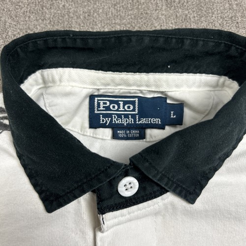 VTG Polo Ralph Lauren Rugby Shirt Mens Large White Graphic Print Long Sleeve by Ralph Lauren, Size L, $47.49 - Photo 4