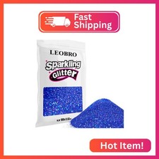 LEOBRO Blue Glitter, 100g / 3.5 oz Holographic Fine Glitter for Crafts, Resin, D