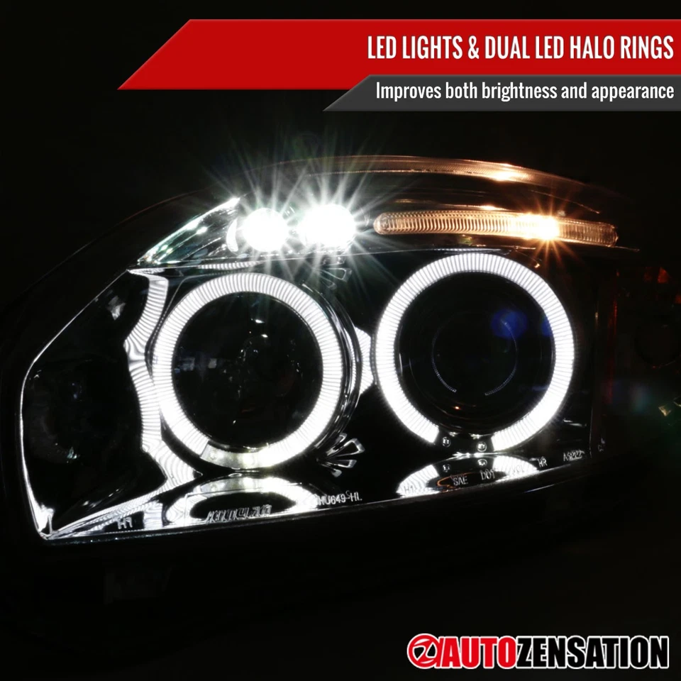 Fit 2006-2012 Mitsubishi Eclipse LED Halo Projector Headlights Left+Right 06-12 Foto 4 de 4