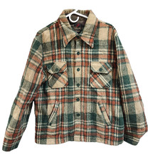 VINTAGE 1970'S Sears Men's Store Outerwear Wool Plaid Coat Jacket M Reg