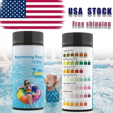 100Pcs 7-in-1 Pool Test Strips Test pH, Hardness, Chlorine, Bromine, Alkalinity