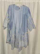 Chic Light Blue Kimono with White Detailing Size L-XL festive party casual