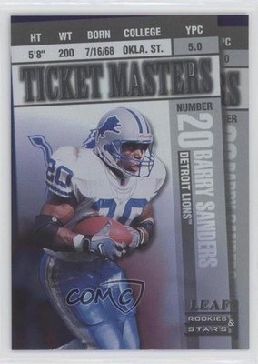 1998 Leaf Rookies & Stars Ticket Masters Barry Sanders Herman Moore #4 HOF g2x