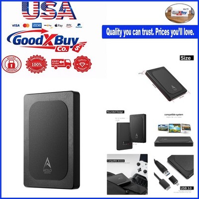 Portable 500GB External Hard Drive USB 3.0 for PC Mac Gaming Black - Slim