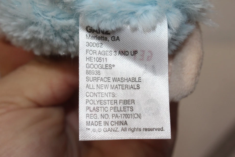 HTF Rare Mini 7" Ganz Blue Googles Platypus plush stuffed animal CUTE!! - Image 3 of 4