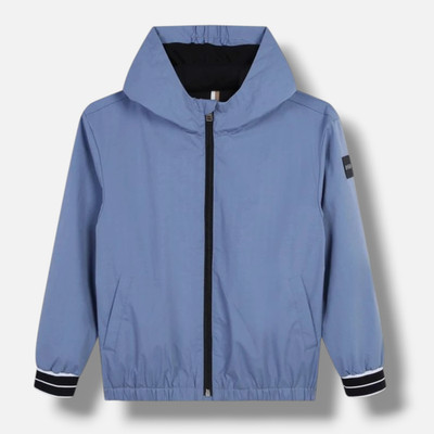 Boss Hugo Boss Kids Boy's Blue Houndstooth Windbreaker Jacket Size 10