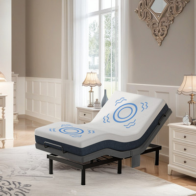 Advanced Power Base Adjustable Bed Frame w/ Massage Wireless Remote USB ...