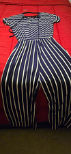 Boutique Women s Blue/White Striped Short Sle...