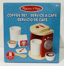NIB Melissa Doug Brew and Serve Wooden Pretend Play Kitchen 7 pcs NEW