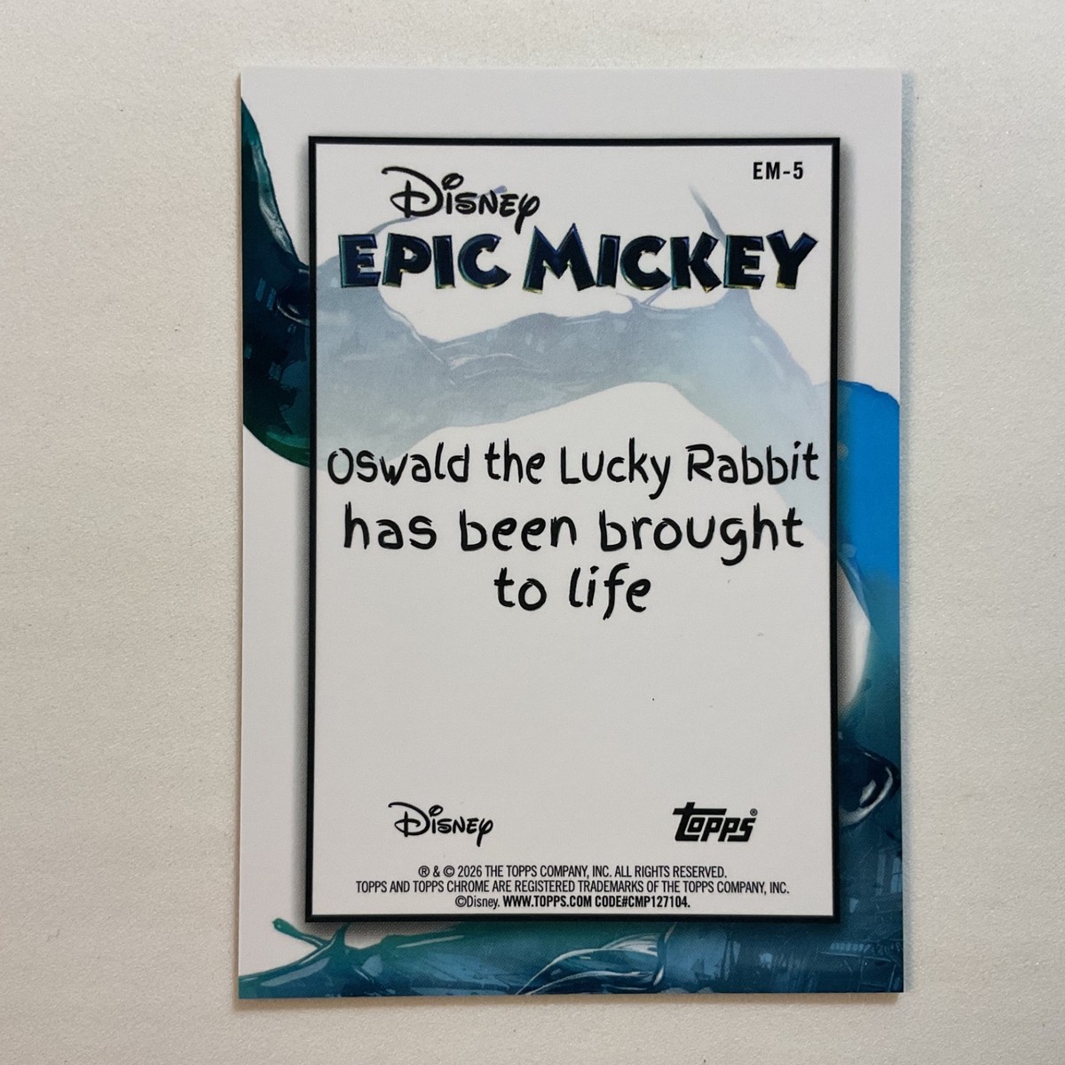 2026 Topps Chrome Disney Epic Mickey Oswald The Lucky Rabbit #EM