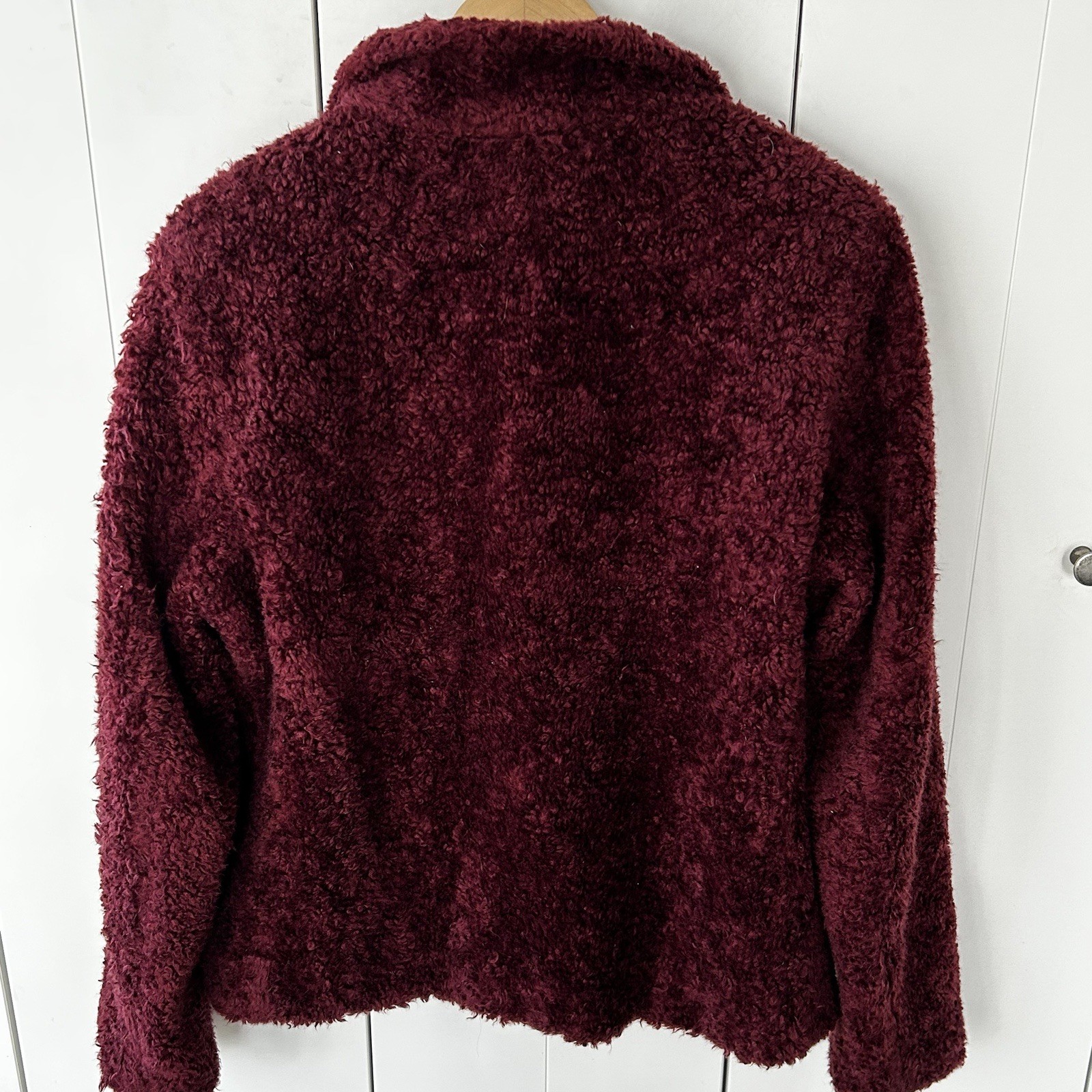 Pendleton Fuzzy Zip Jacket Size Medium Dark Red M… - image 8