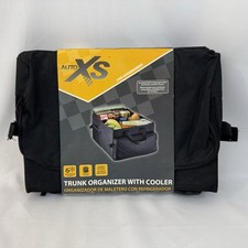 Sturdy Car Trunk Organizer with Insulated Cooler Bag Heavy Duty Black Fold Away