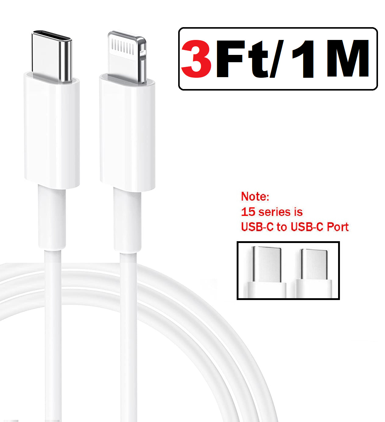 Original USB Fast Charger Cable Cord For iPhone 16 15 14 13 12 11