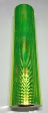 Fluorescent Yellow 1/4 inch Holographic Mosaic Prism Sign Vinyl 24" x 10 ft