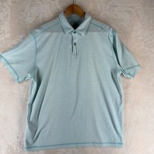 Tommy Bahama Men Size M Solid Green Supima Cotton Blend Short Sleeve Polo Shirt
