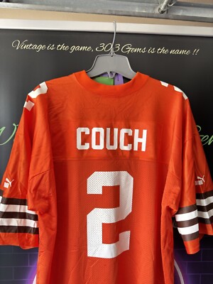 Vintage PUMA Cleveland Browns #2 Tim Couch Orange NFL Football