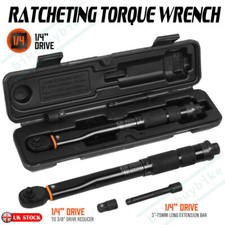 1/4 Inch Ratchet Torque Wrench Sq Drive Socket 2.26 - 22.6Nm 20-200 In.-Lb Case