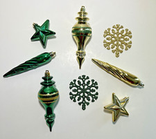 Holiday Living Gold Green Glitter Shatterproof Ornaments Elegant 48 Count New