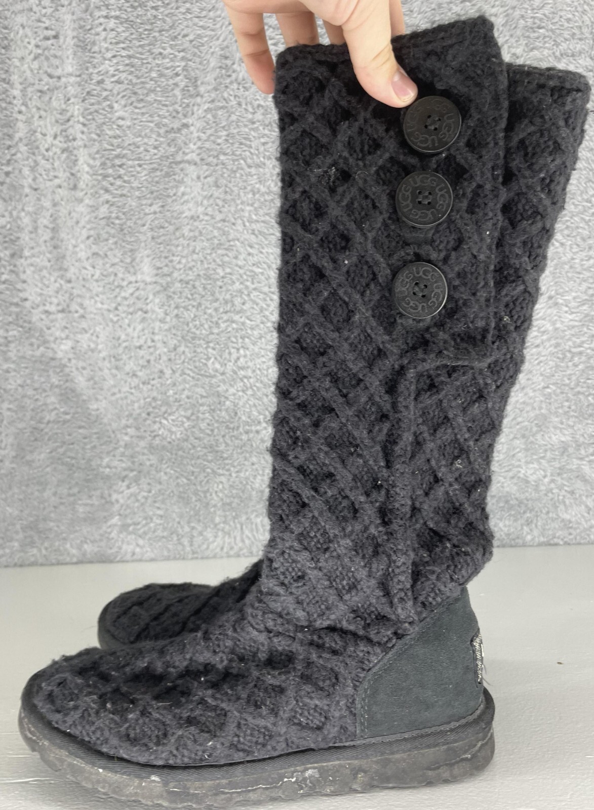 Ugg Cardy Dark Grey Classic Tall 3 Button Boots Women Size 8 S/N 3066