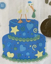 OH BOY! CAKE Stickers(17pc) Mrs.Grossman's•Charm City Cakes•Baby shower•Newborn