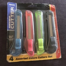 BAZIC Assorted 6-Inch Multipurpose Cutter, 4 per Pack