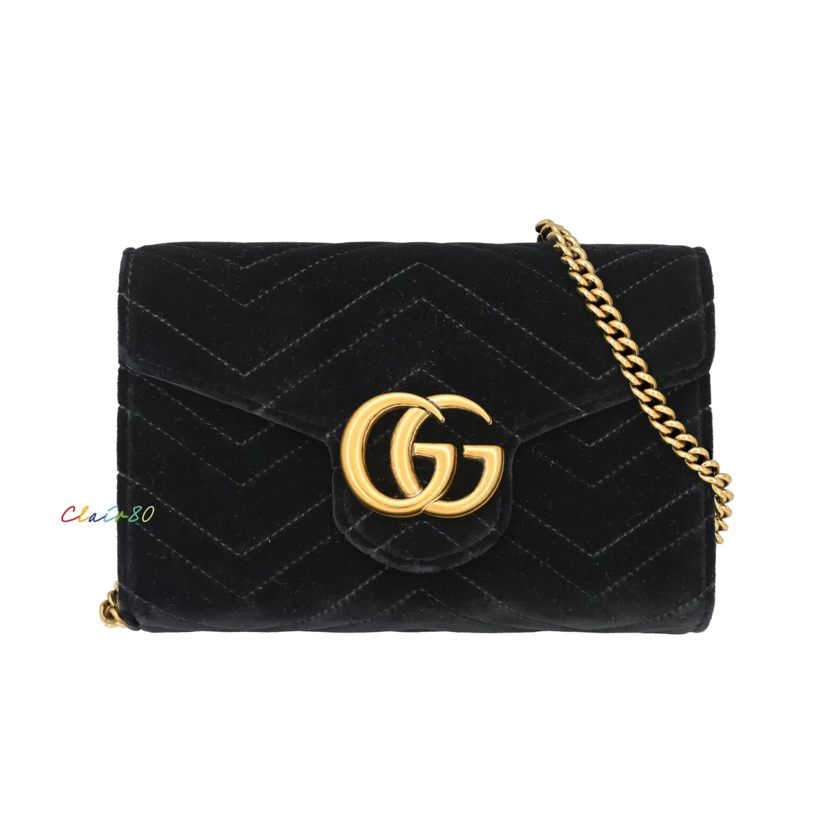 Buy Pre-owned & Brand new Luxury Gucci GG Marmont Velvet Chain