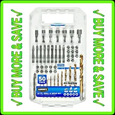 🛠 HART 50 Pc Drill & Drive Set HADVM50 Torx Hex Titanium Bits & Case 🆕 NEW! 🆕